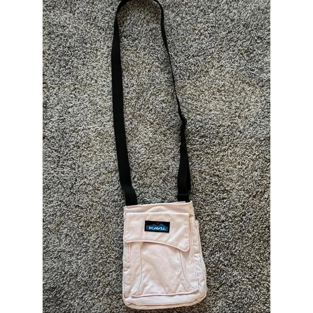KAVU Crossbody‎ Bag Light Pink Shoulder Bag Outdoor Hiking Adjustable Strap